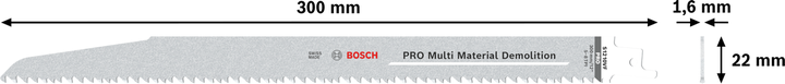 Bosch PRO 多材料拆除 S1210VF 刀片 300 毫米。
