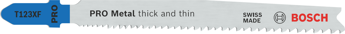 Bosch PRO Metal 厚薄型 T123XF 曲線鋸刀片。.