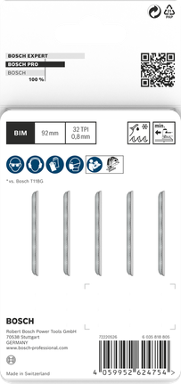 Bosch PRO Metal T121GFC 曲線鋸刀片 92 mm 5 件。.