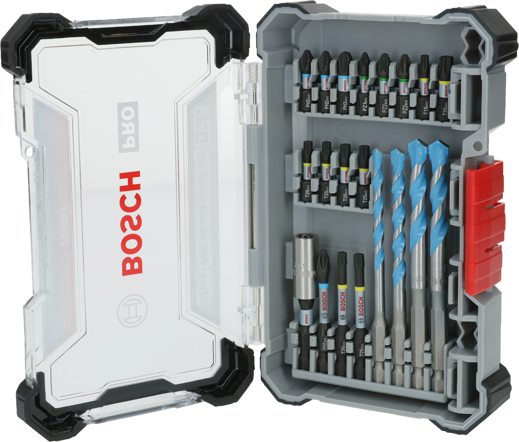Bosch PRO Impact 混合套裝 20 件,含各種鑽頭。.