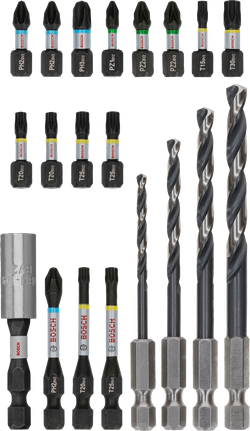 PRO Impact 抗衝擊金屬作業套裝,20 件 Bosch PRO Impact Metal Set 20 件套,用於鑽孔和驅動。.