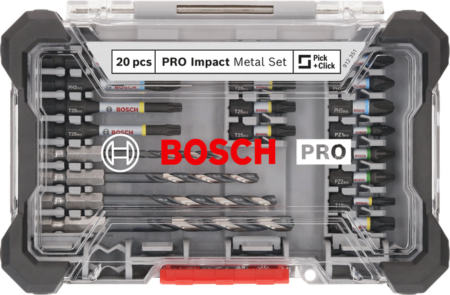 PRO Impact 抗衝擊金屬作業套裝,20 件 Bosch衝擊金屬套裝 20 件.