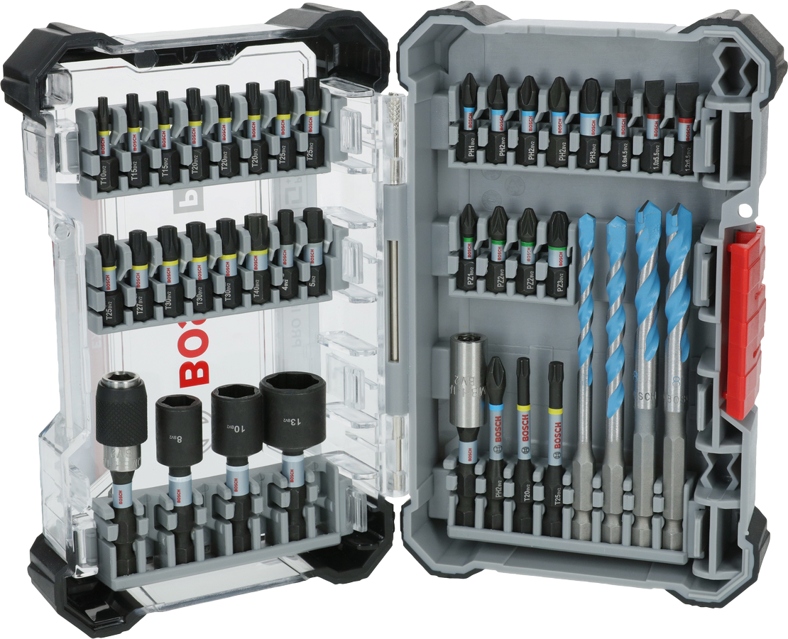 Bosch PRO Impact 混合套裝 40 件,包含鑽頭和鑽頭。.