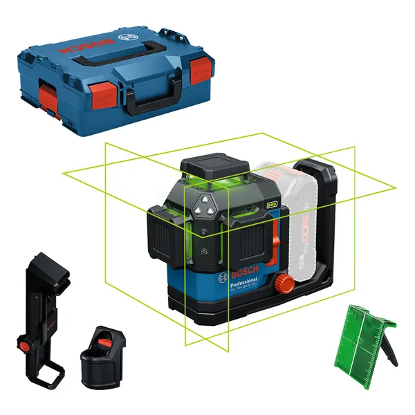 Bosch 18V-120 雷射調平工具，附盒子和配件。.