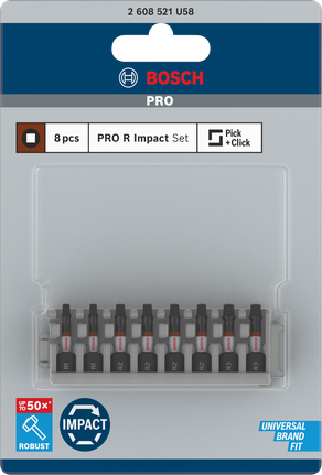 Bosch PRO R 衝擊鑽頭 8 件組。.