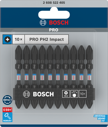 Bosch PH2 65 毫米衝擊鑽頭 10 個裝.