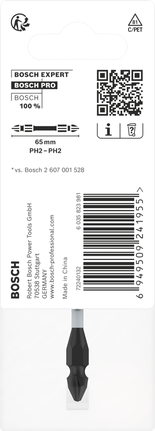PRO Impact 抗衝擊雙頭型起子頭,含 Pick and Click 索引,PH2,65 mm Bosch雙頭 PH2 65 公釐鑽頭.
