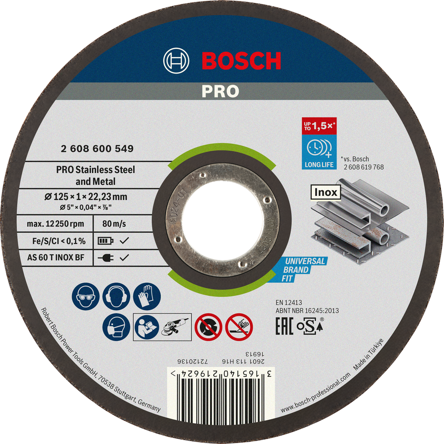 Bosch PRO 不鏽鋼和金屬切割盤 125 毫米。.