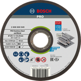 Bosch PRO 不鏽鋼和金屬切割盤 125 毫米。.