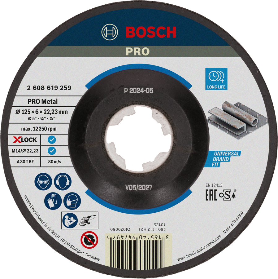 Bosch PRO 金屬黏合砂輪 X-Lock 125mm。.