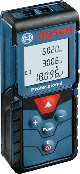 Bosch GLM 40 雷射測量，數位距離和麵積工具。.
