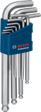 Bosch9 件組六角扳手套裝，附藍色支架。