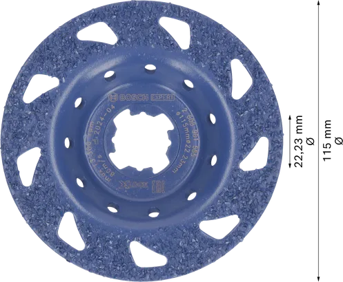 超耐久多材質專業款 Bosch EXPERT 多材質硬質合金磨頭,扁平 115 毫米。.