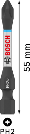 Bosch十字衝擊鑽頭 PH2 55 毫米，用於擰螺絲。.
