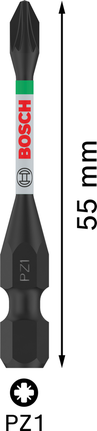 Bosch PRO Pozidriv 衝擊鑽頭 PZ1 55 毫米。.