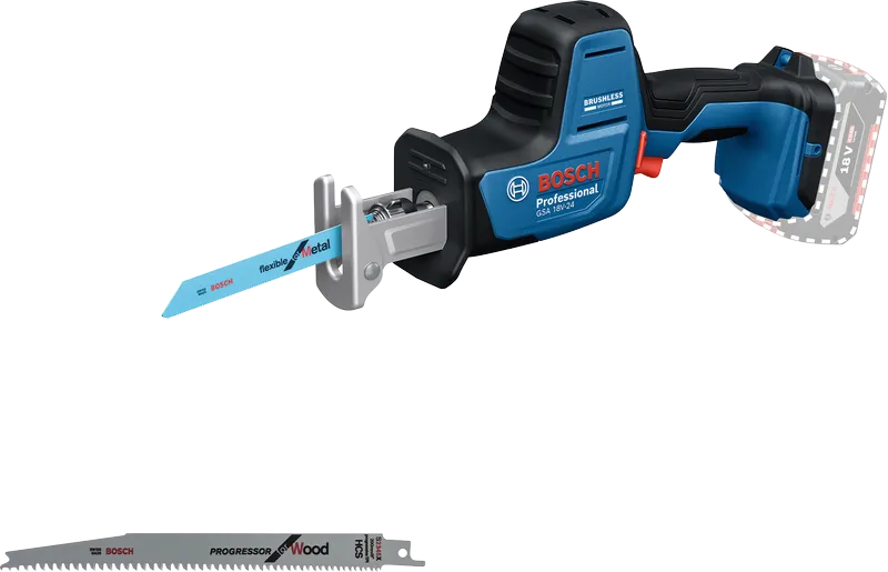 Bosch 18V-24 無線往復鋸，附兩個刀片。.