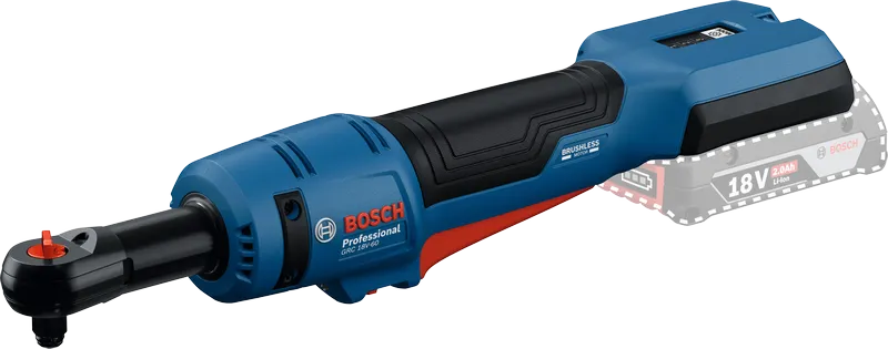 Bosch 18V-60 無線棘輪扳手，配備 2.0Ah 電池。