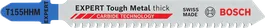 Bosch Tough Metal T155HHM 曲線鋸刀片，適用於厚金屬。