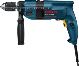 Bosch GSB 20-2 RE impact drill with side handle.