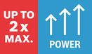 2倍最大功率.