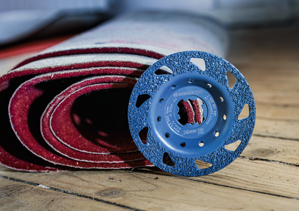 中型超耐久多材質專業款碳化鎢硬質合金研磨盤,平面型,X-LOCK,115 mm,22.23 mm Bosch專家硬質合金粗磨盤,用於去除地板。.