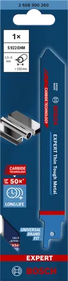 超耐久薄硬金屬專業款 S922EHM Bosch EXPERT Thin Tough Metal S 922 EHM 往復鋸片。