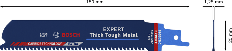 Bosch EXPERT Thick Tough Metal S 955 CHC 往復鋸片。.