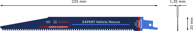 EXPERT ‘Vehicle Rescue’ S 1157 CHM 軍刀鋸 1 件式 Bosch EXPERT 車輛救援 S 1157 CHM 往復鋸片,長度 225 毫米。.