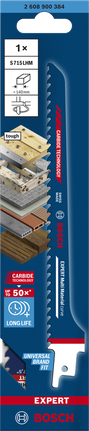 Bosch木材與金屬 S715LHM 鋸片可實現長壽命切割。.