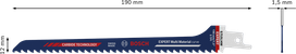 BoschEXPERT 多材料曲線往復鋸片。