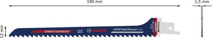 Bosch EXPERT S715LHM 木材和金屬往復鋸片。