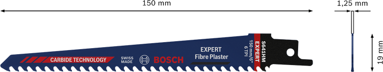 Bosch EXPERT Fiber Plaster S 641 HM 往復鋸片。.