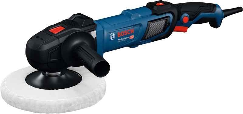 Bosch 14-180 S 拋光機配有符合人體工學的手把。.