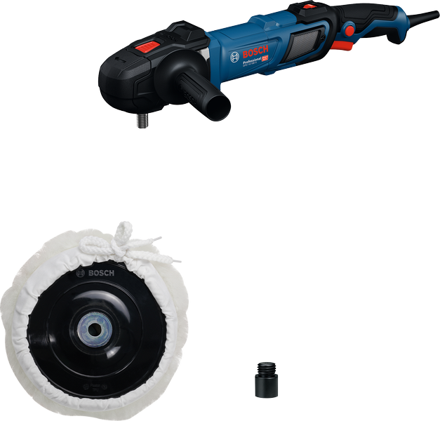 Bosch 14-180 拋光機，附墊片和主軸轉接器。.