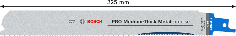 PRO Medium-Thick Metal precise S1137BEF 軍刀鋸片,1.1 x 25 x 225 mm,25 件組 Bosch PRO 中厚金屬精密 S1137BEF 刀片,225 毫米。.
