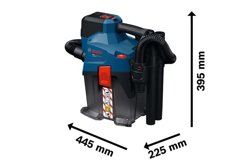BoschGAS18V-6LS 無線除塵器，設計緊湊。.
