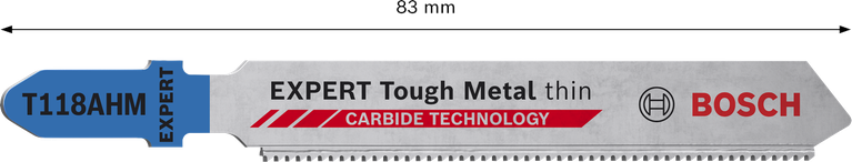 Bosch EXPERT Tough Metal 薄型 T118AHM 硬質合金曲線鋸刀片。.