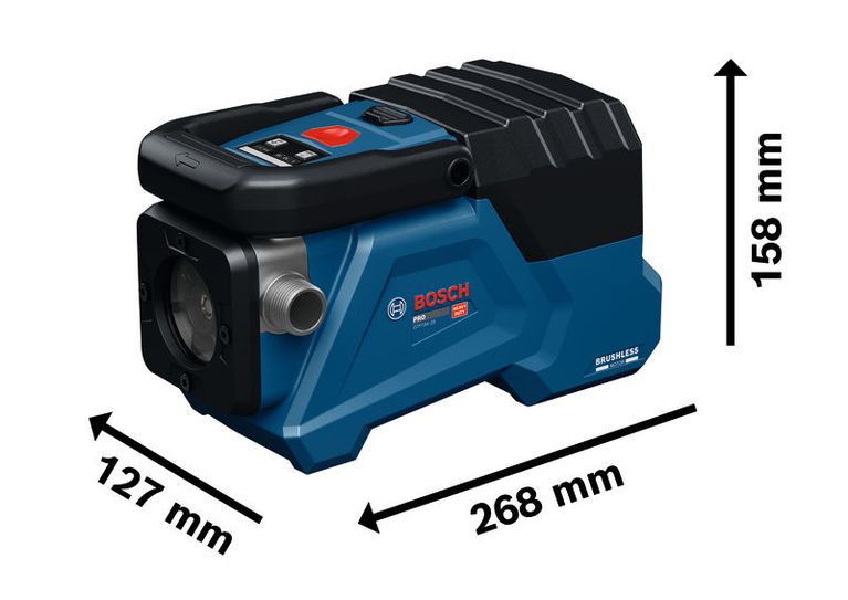 附尺寸的BoschGTP18V-30 旋轉雷射調平工具。.