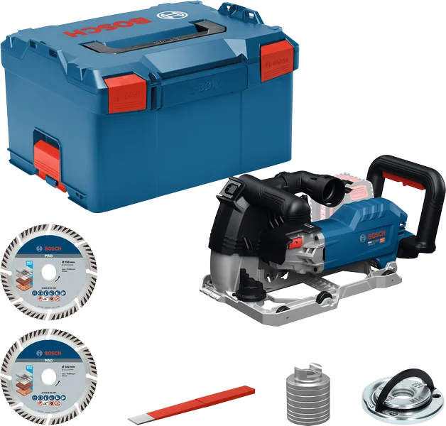 Bosch 18V-40 牆面切割機套件，配有 L-Boxx 保護殼。.