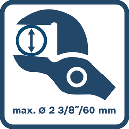 最大容量 2 3/8"/60 mm