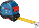 Bosch5 公尺捲尺，黃色公制尺帶。