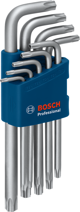 Bosch六角扳手 Torx 套裝 9 件，附 S2 鋼製扳手座。