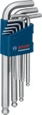 Bosch9件S2六角扳手套裝，藍色收納盒裝。