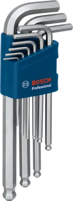 Bosch9件S2六角扳手套裝，藍色收納盒裝。