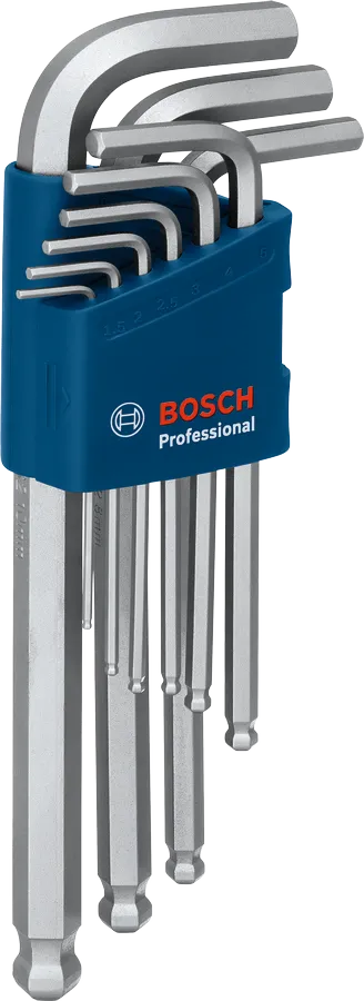 Bosch9件S2六角扳手套裝，藍色收納盒裝。