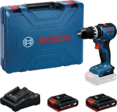 Bosch GSB 18V-52 drill set with batteries and charger.
