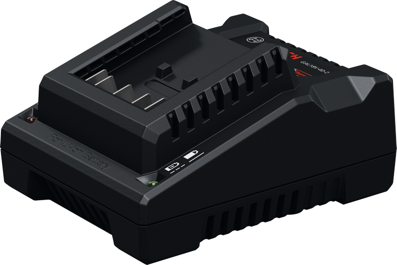 Bosch 18V-40 電池充電器，附狀態指示燈。