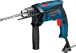 Bosch GSB 13 RE corded impact drill with side handle.